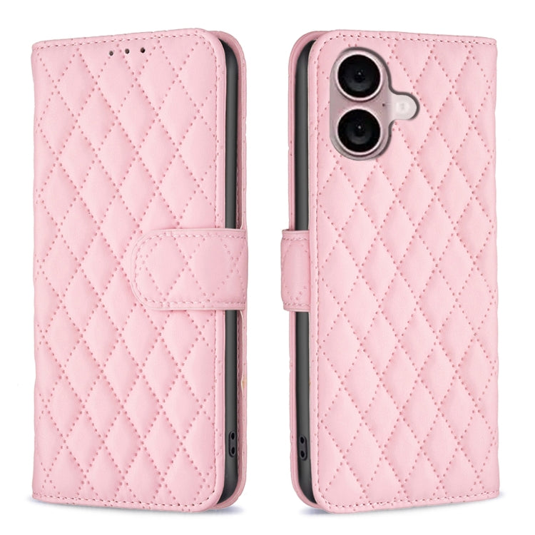 Diamond Lattice Wallet Flip Leather Phone Case, For iPhone Air, For iPhone 16 Pro Max, For iPhone 16 Pro, For iPhone 16 Plus