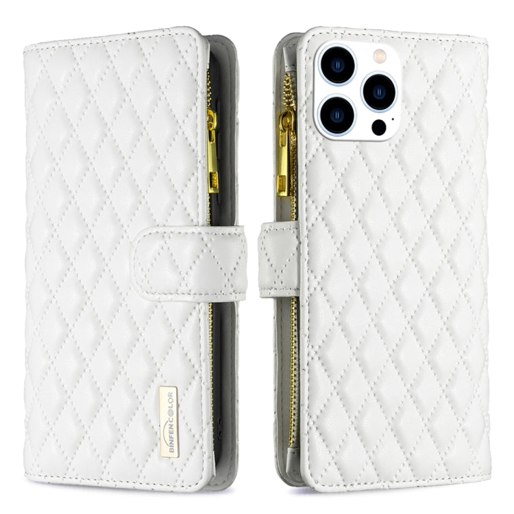 Diamond Lattice Zipper Wallet Leather Flip Phone Case, For iPhone 16 Pro Max, For iPhone 16 Pro, For iPhone 16 Plus, For iPhone 16