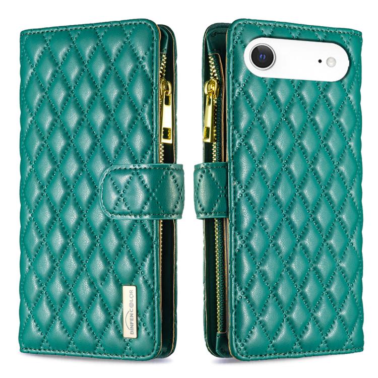 Diamond Lattice Zipper Wallet Leather Flip Phone Case, For iPhone 17 Pro Max, For iPhone 17 Pro, For iPhone 17, For iPhone Air
