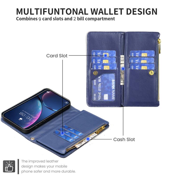 Diamond Lattice Zipper Wallet Leather Flip Phone Case, For iPhone 17 Pro Max, For iPhone 17 Pro, For iPhone 17, For iPhone Air