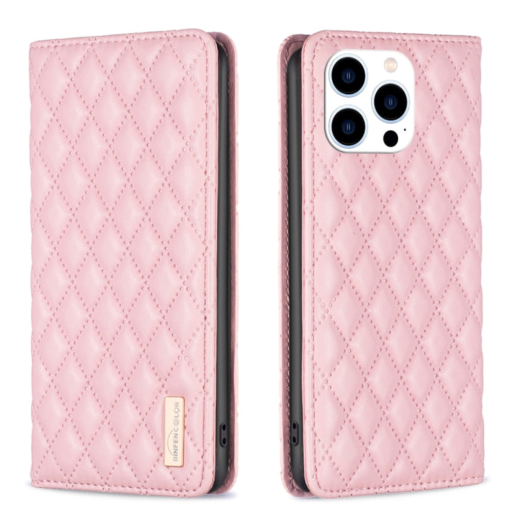 Diamond Lattice Magnetic Leather Flip Phone Case, For iPhone 16 Pro Max, For iPhone 16 Pro, For iPhone 16 Plus, For iPhone 16