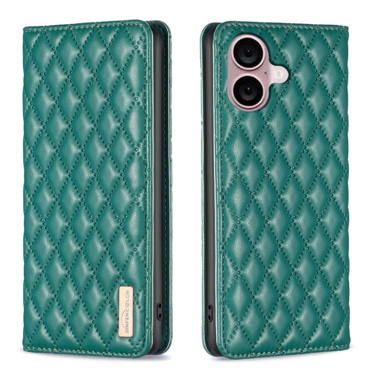 Diamond Lattice Magnetic Leather Flip Phone Case, For iPhone 16 Pro Max, For iPhone 16 Pro, For iPhone 16 Plus, For iPhone 16