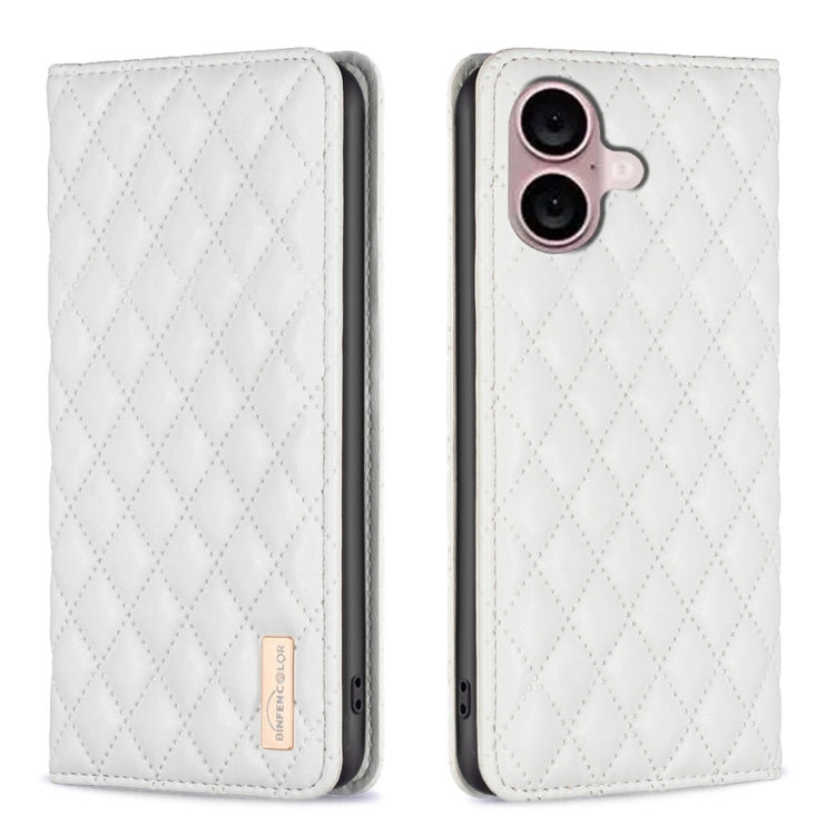 Diamond Lattice Magnetic Leather Flip Phone Case, For iPhone 16 Pro Max, For iPhone 16 Pro, For iPhone 16 Plus, For iPhone 16