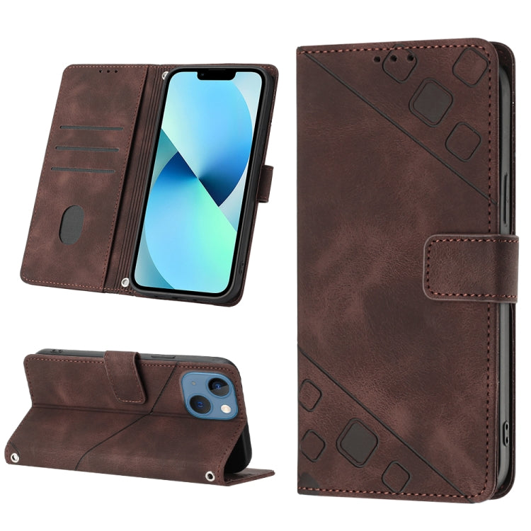 Skin-feel Embossed Leather Phone Case, For iPhone 15, For iPod Touch 7 / 6 / 5