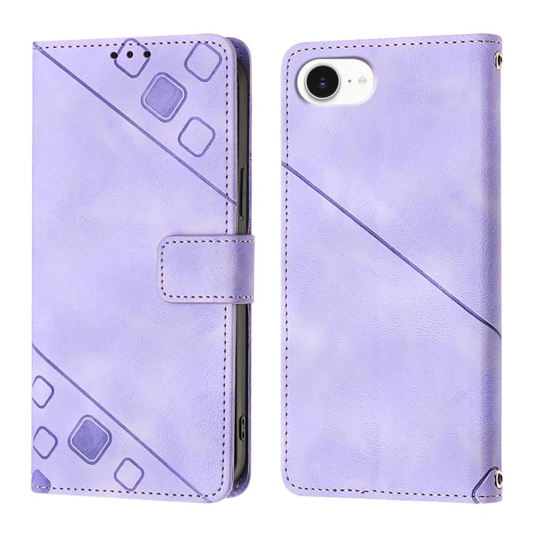 Skin-feel Embossed Leather Phone Case, For iPhone SE 2024, For iPhone 16 Pro Max, For iPhone 16 Pro, For iPhone 16 Plus