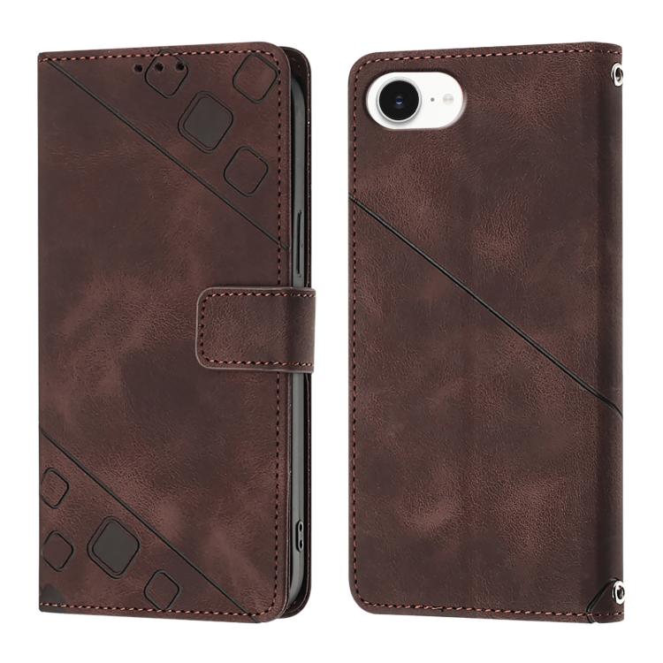Skin-feel Embossed Leather Phone Case, For iPhone SE 2024, For iPhone 16 Pro Max, For iPhone 16 Pro, For iPhone 16 Plus