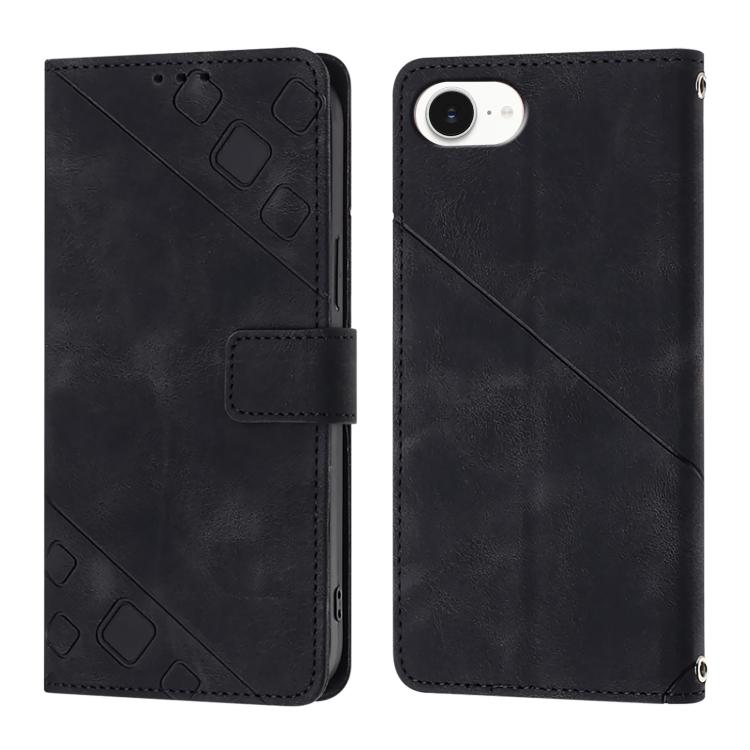 Skin-feel Embossed Leather Phone Case, For iPhone SE 2024, For iPhone 16 Pro Max, For iPhone 16 Pro, For iPhone 16 Plus
