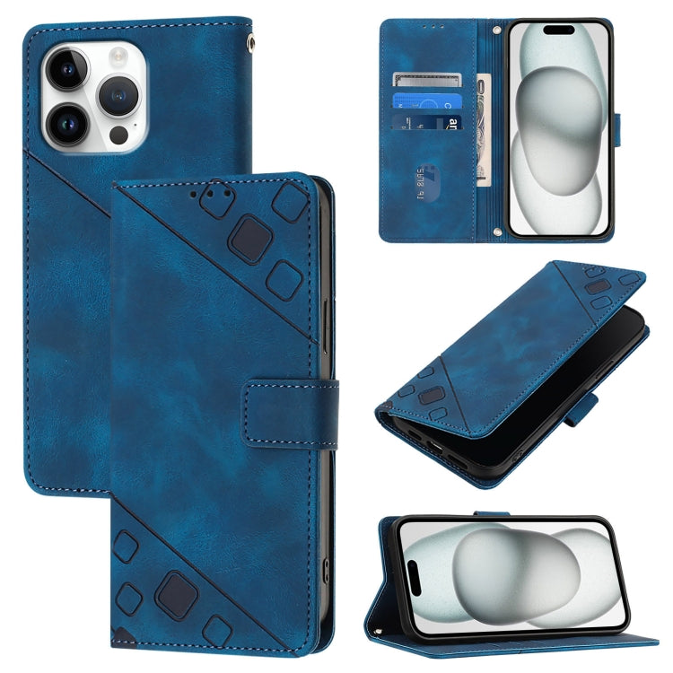 Skin-feel Embossed Leather Phone Case, For iPhone SE 2024, For iPhone 16 Pro Max, For iPhone 16 Pro, For iPhone 16 Plus