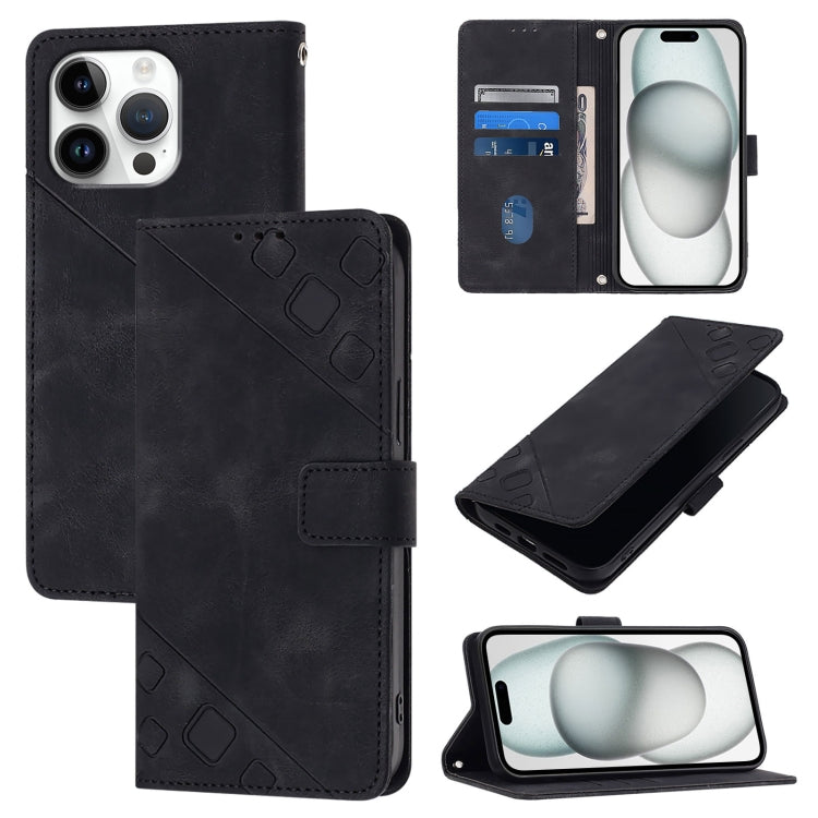 Skin-feel Embossed Leather Phone Case, For iPhone SE 2024, For iPhone 16 Pro Max, For iPhone 16 Pro, For iPhone 16 Plus