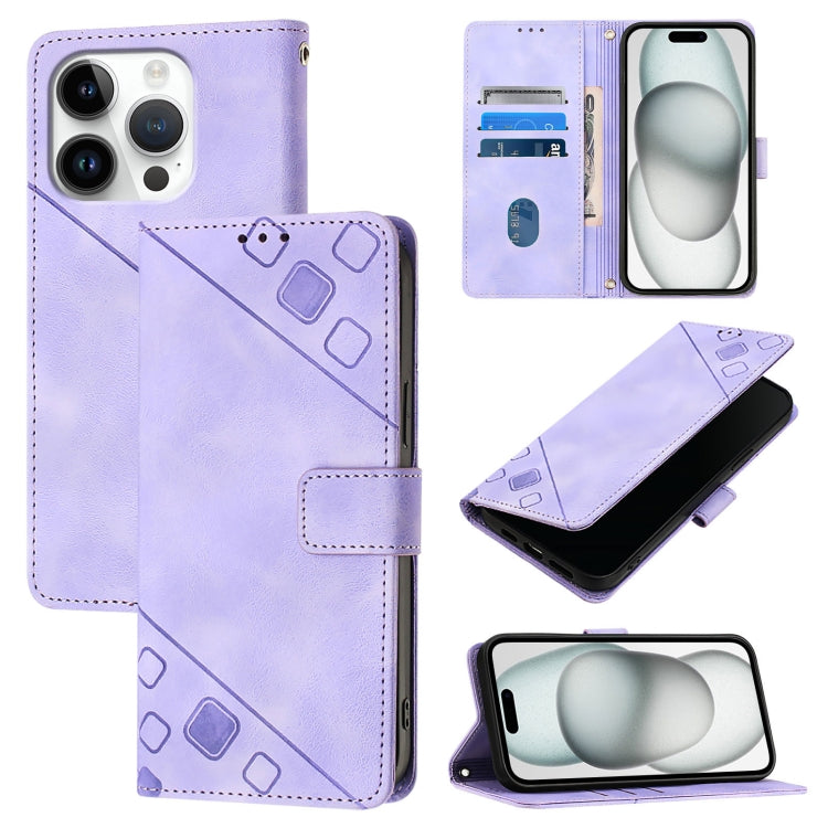 Skin-feel Embossed Leather Phone Case, For iPhone SE 2024, For iPhone 16 Pro Max, For iPhone 16 Pro, For iPhone 16 Plus