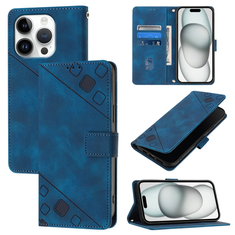 Skin-feel Embossed Leather Phone Case, For iPhone SE 2024, For iPhone 16 Pro Max, For iPhone 16 Pro, For iPhone 16 Plus