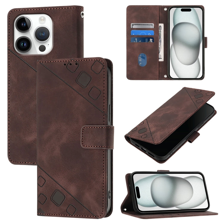 Skin-feel Embossed Leather Phone Case, For iPhone SE 2024, For iPhone 16 Pro Max, For iPhone 16 Pro, For iPhone 16 Plus