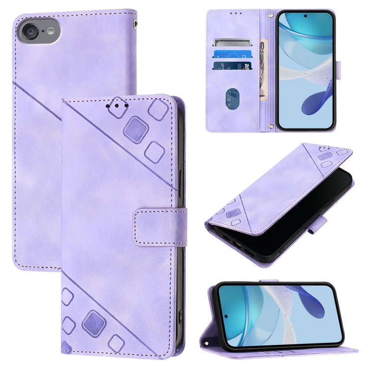 Skin-feel Embossed Leather Phone Case, For iPhone 15, For iPod Touch 7 / 6 / 5