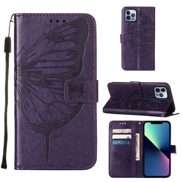 Embossed Butterfly Leather Phone Case, For iPhone 15 Pro Max, For iPhone 15 Pro, For iPhone 15 Plus