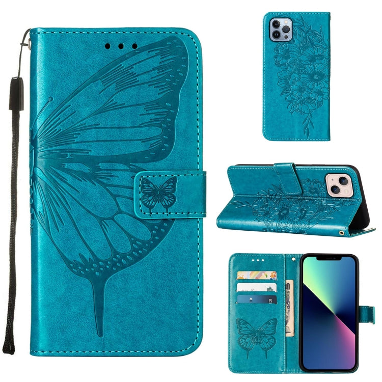 Embossed Butterfly Leather Phone Case, For iPhone 15 Pro Max, For iPhone 15 Pro, For iPhone 15 Plus