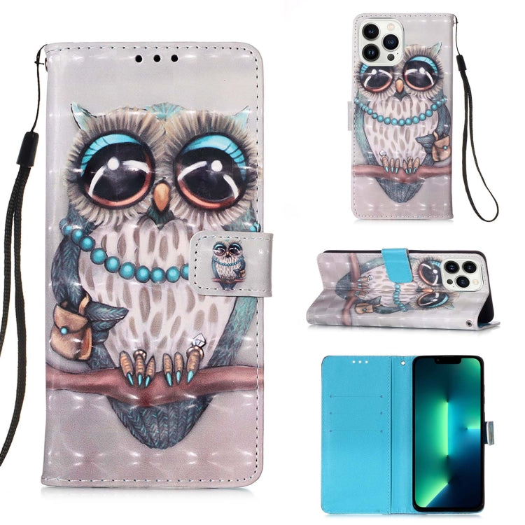 3D Painting Horizontal Flip Leather Phone Case, For iPhone 15 Pro Max, For iPhone 15 Pro, For iPhone 15 Plus