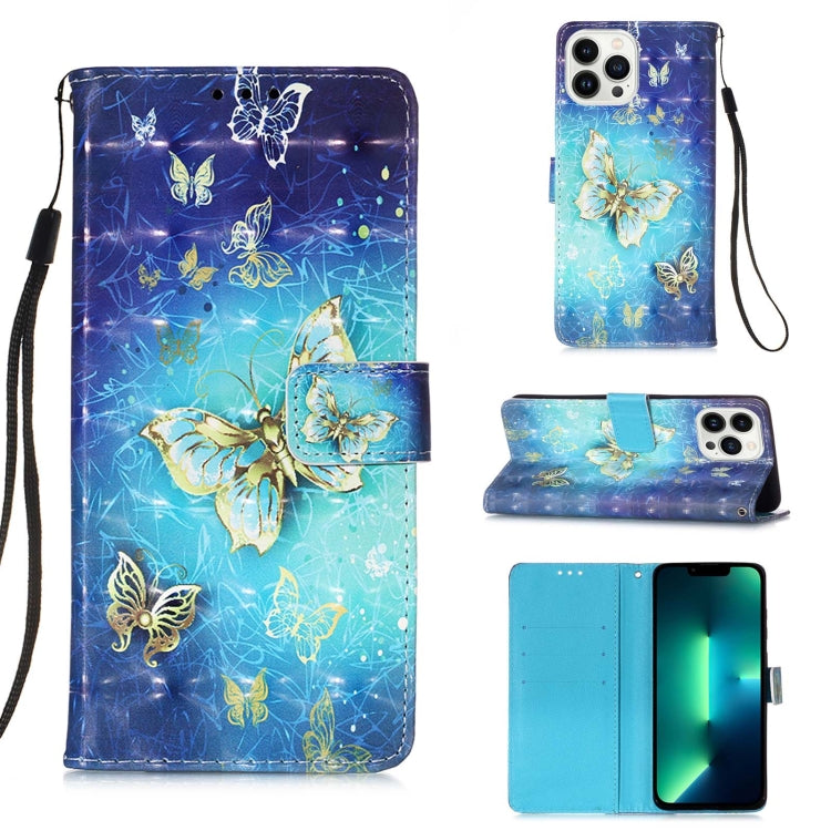 3D Painting Horizontal Flip Leather Phone Case, For iPhone 15 Pro Max, For iPhone 15 Pro, For iPhone 15 Plus