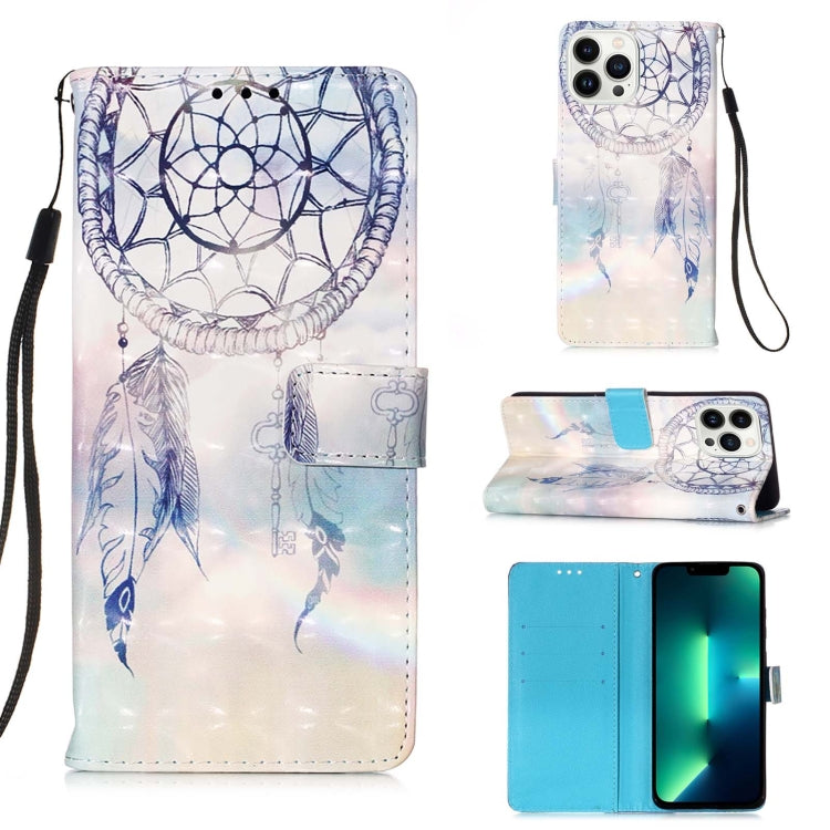 3D Painting Horizontal Flip Leather Phone Case, For iPhone 15 Pro Max, For iPhone 15 Pro, For iPhone 15 Plus