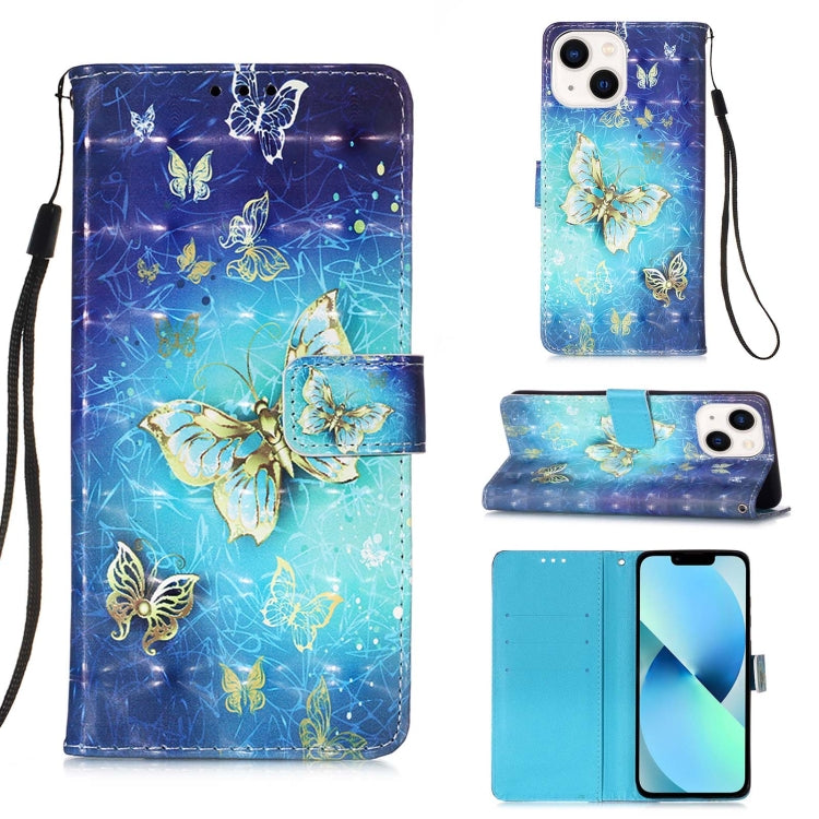 3D Painting Horizontal Flip Leather Phone Case, For iPhone 15 Pro Max, For iPhone 15 Pro, For iPhone 15 Plus