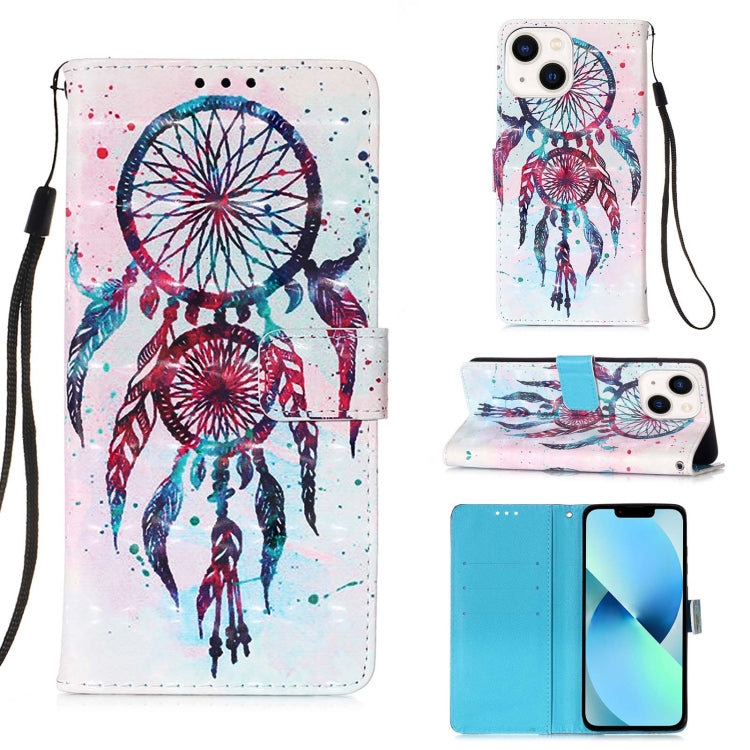 3D Painting Horizontal Flip Leather Phone Case, For iPhone 15 Pro Max, For iPhone 15 Pro, For iPhone 15 Plus