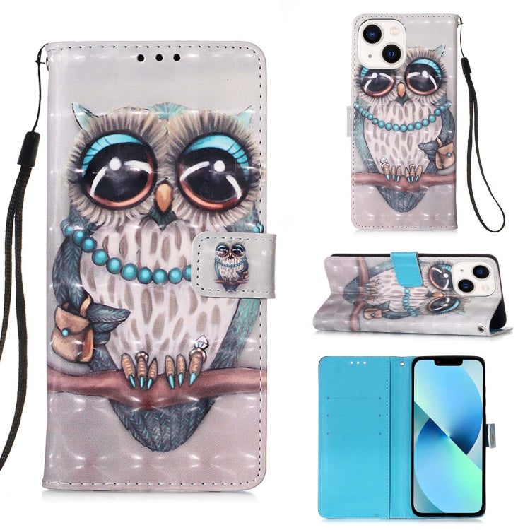 3D Painting Horizontal Flip Leather Phone Case, For iPhone 15 Pro Max, For iPhone 15 Pro, For iPhone 15 Plus