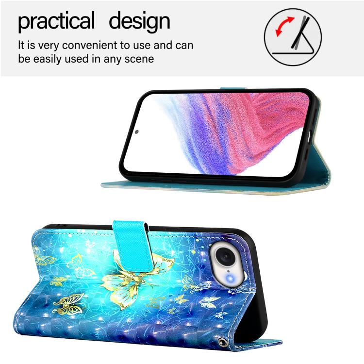 3D Painting Horizontal Flip Leather Phone Case, For iPhone 17e / 16e, For iPhone 17 Pro Max, For iPhone 17 Pro
