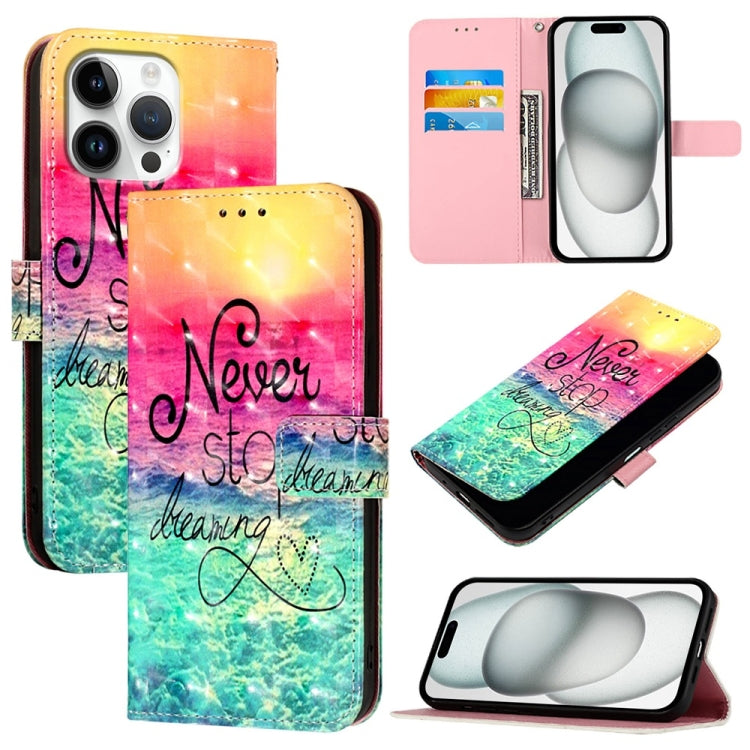 3D Painting Horizontal Flip Leather Phone Case, For iPhone 17, For iPhone Air, For iPhone 16 Pro Max