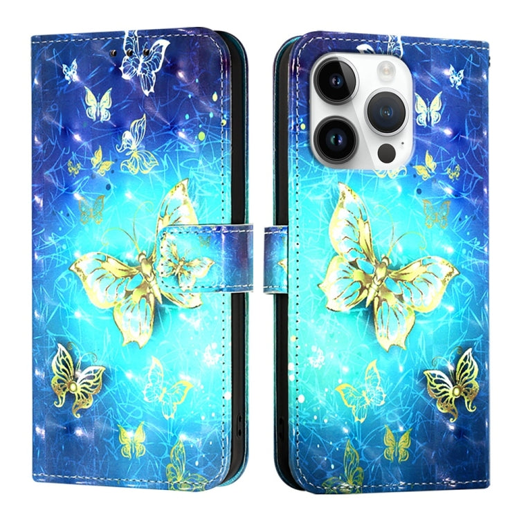3D Painting Horizontal Flip Leather Phone Case, For iPhone 16 Pro, For iPhone 16 Plus, For iPhone 16