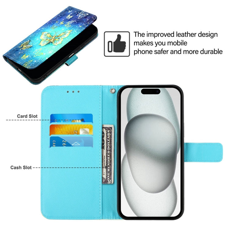 3D Painting Horizontal Flip Leather Phone Case, For iPhone 16 Pro, For iPhone 16 Plus, For iPhone 16