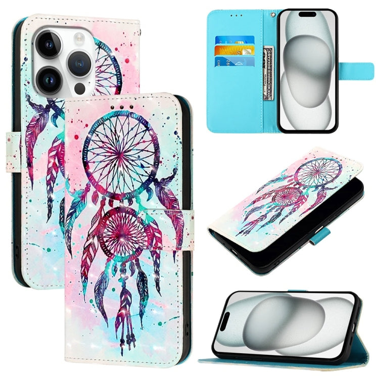 3D Painting Horizontal Flip Leather Phone Case, For iPhone 16 Pro, For iPhone 16 Plus, For iPhone 16
