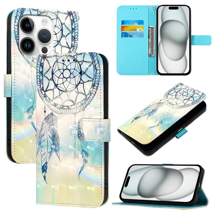 3D Painting Horizontal Flip Leather Phone Case, For iPhone 16 Pro, For iPhone 16 Plus, For iPhone 16
