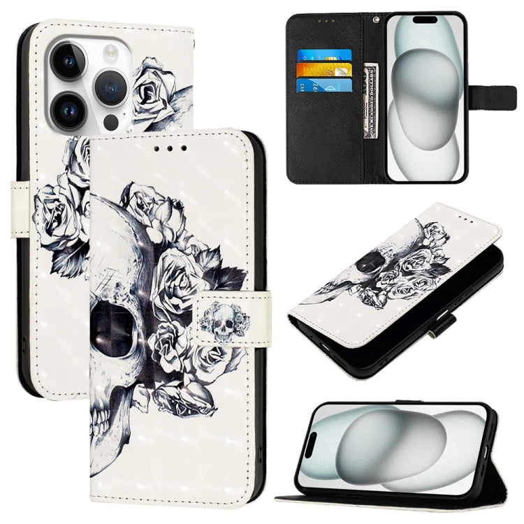 3D Painting Horizontal Flip Leather Phone Case, For iPhone 16 Pro, For iPhone 16 Plus, For iPhone 16