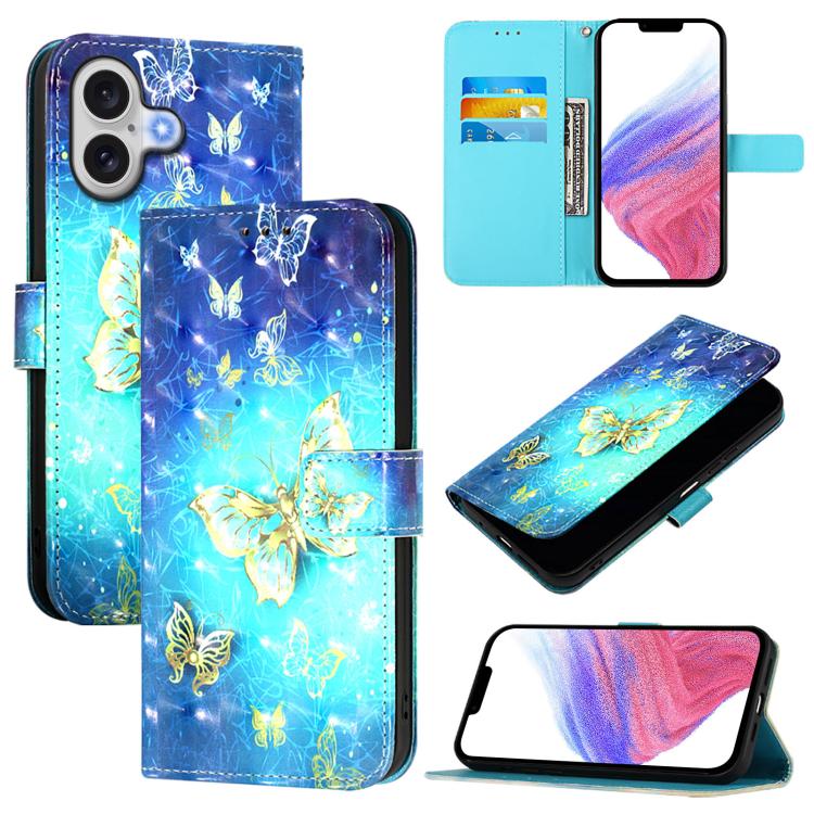 3D Painting Horizontal Flip Leather Phone Case, For iPhone 17, For iPhone Air, For iPhone 16 Pro Max