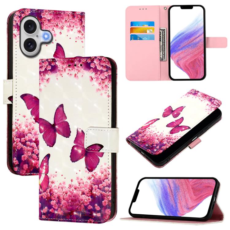 3D Painting Horizontal Flip Leather Phone Case, For iPhone 17, For iPhone Air, For iPhone 16 Pro Max