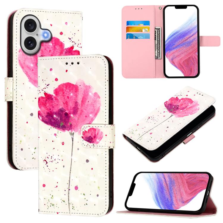 3D Painting Horizontal Flip Leather Phone Case, For iPhone 17, For iPhone Air, For iPhone 16 Pro Max