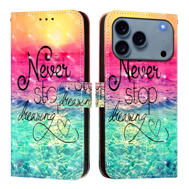 3D Painting Horizontal Flip Leather Phone Case, For iPhone 17e / 16e, For iPhone 17 Pro Max, For iPhone 17 Pro