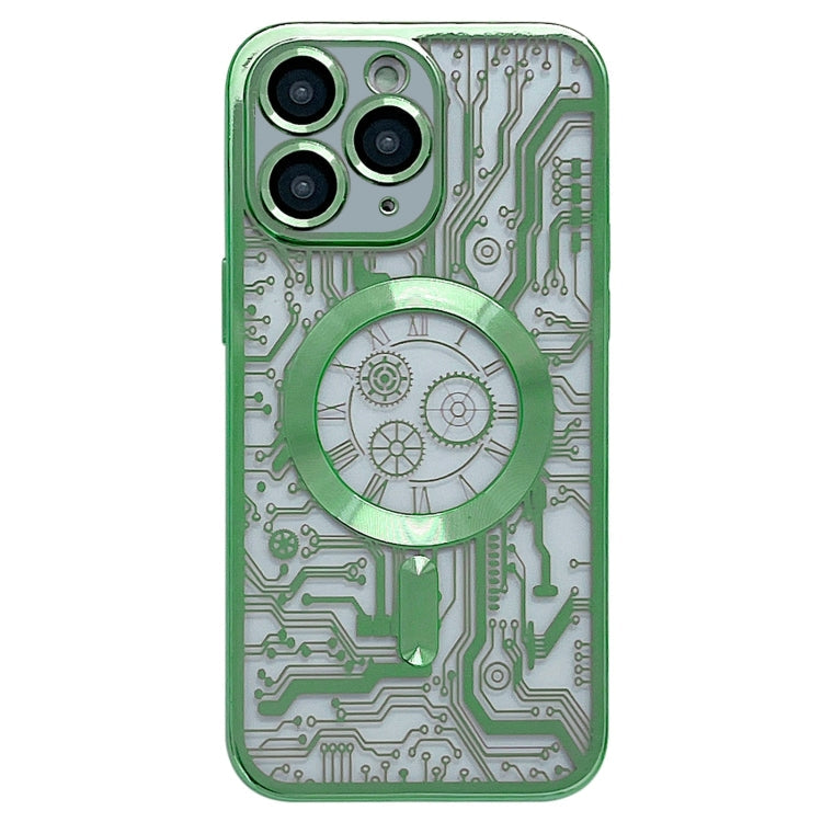 Electroplated Circuit Board Pattern MagSafe Phone Case, For iPhone 12 Pro, For iPhone 11 Pro Max, For iPhone 11