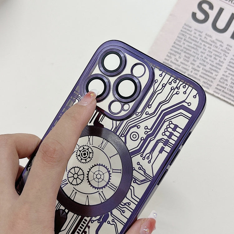 Electroplated Circuit Board Pattern MagSafe Phone Case, For iPhone 12 Pro, For iPhone 11 Pro Max, For iPhone 11