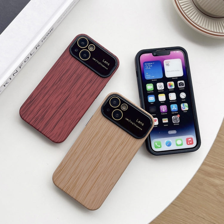 Wood Grain TPU Phone Case with Lens Film, For iPhone 11 Pro