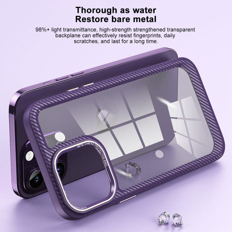 Carbon Fiber Transparent Back Panel Phone Case, For iPhone 13, For iPhone 12, For iPhone 12 Pro Max, For iPhone 12 Pro