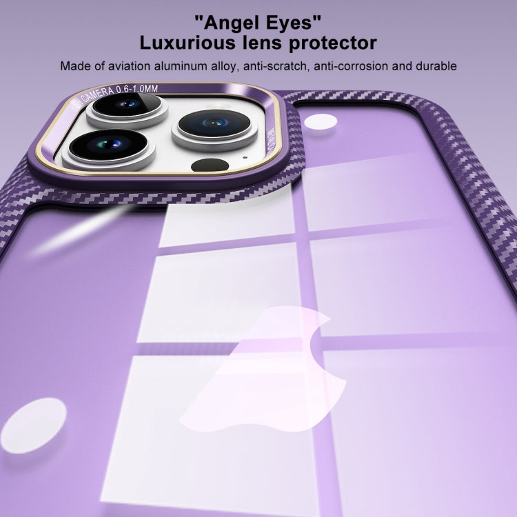 Carbon Fiber Transparent Back Panel Phone Case, For iPhone 14, For iPhone 14 Pro, For iPhone 14 Pro Max, For iPhone 13 Pro Max, For iPhone 13 Pro