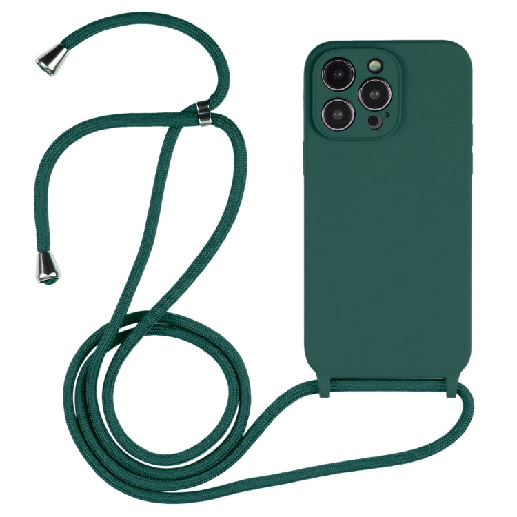Crossbody Lanyard Liquid Silicone Case, For iPhone 15 Pro Max