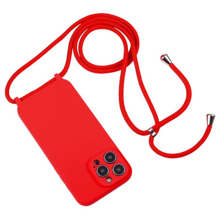 Crossbody Lanyard Liquid Silicone Case, For iPhone 16 Pro