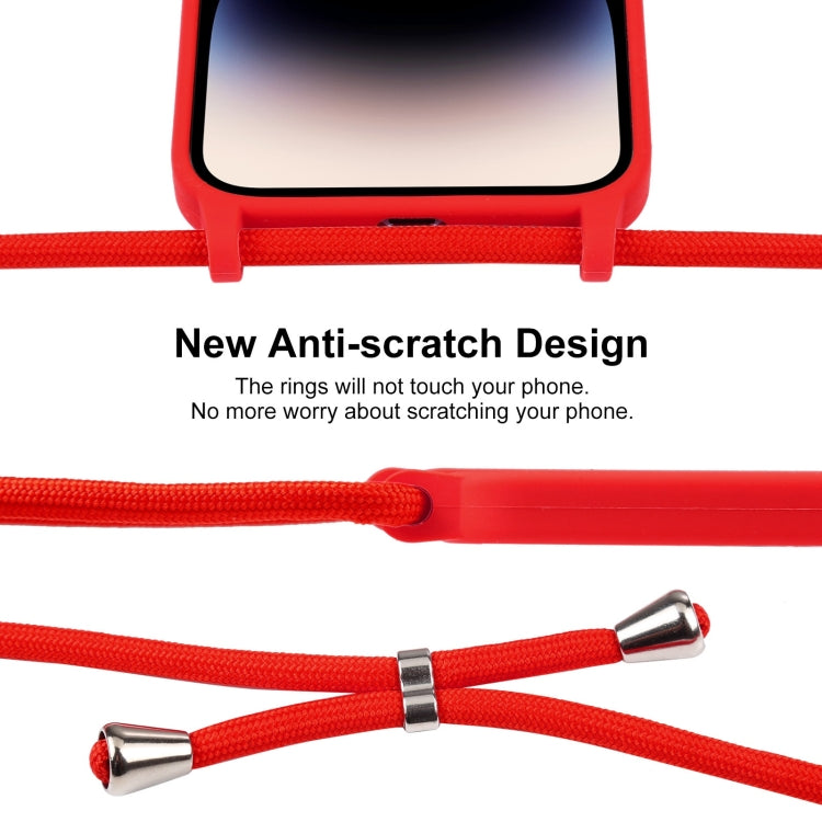 Crossbody Lanyard Liquid Silicone Case, For iPhone 16 Pro