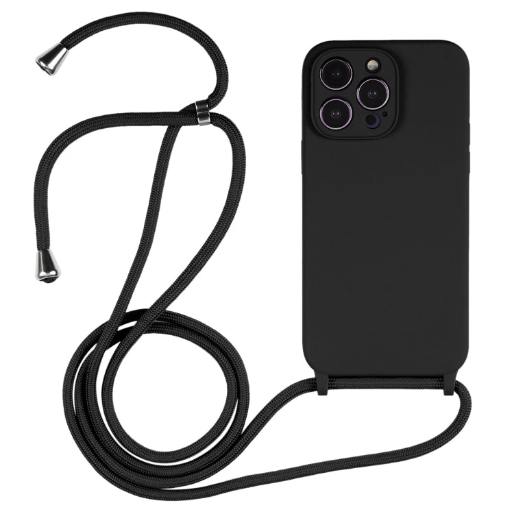 Crossbody Lanyard Liquid Silicone Case, For iPhone 16 Pro Max