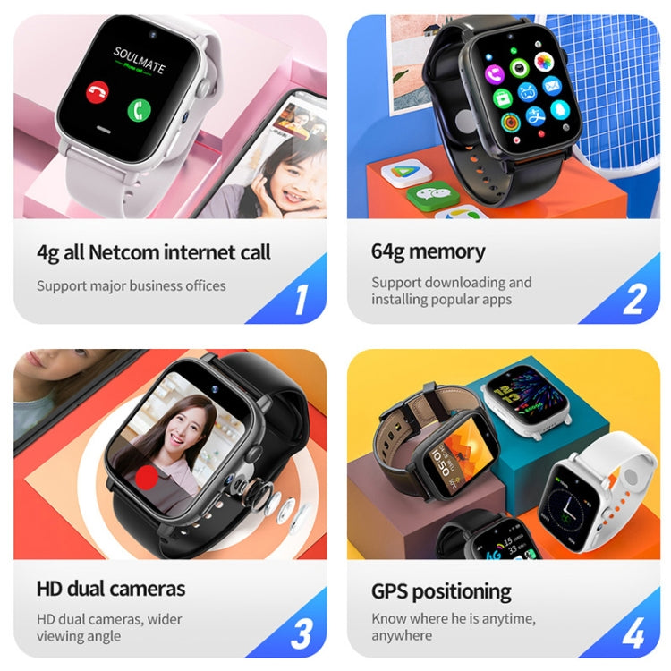 UNIWA X1S 1.9 inch IP67 Waterproof 4G Android 8.1 Dual Cameras Smart Watch Support Temperature Measurement, 2G+16G, 1G+8G