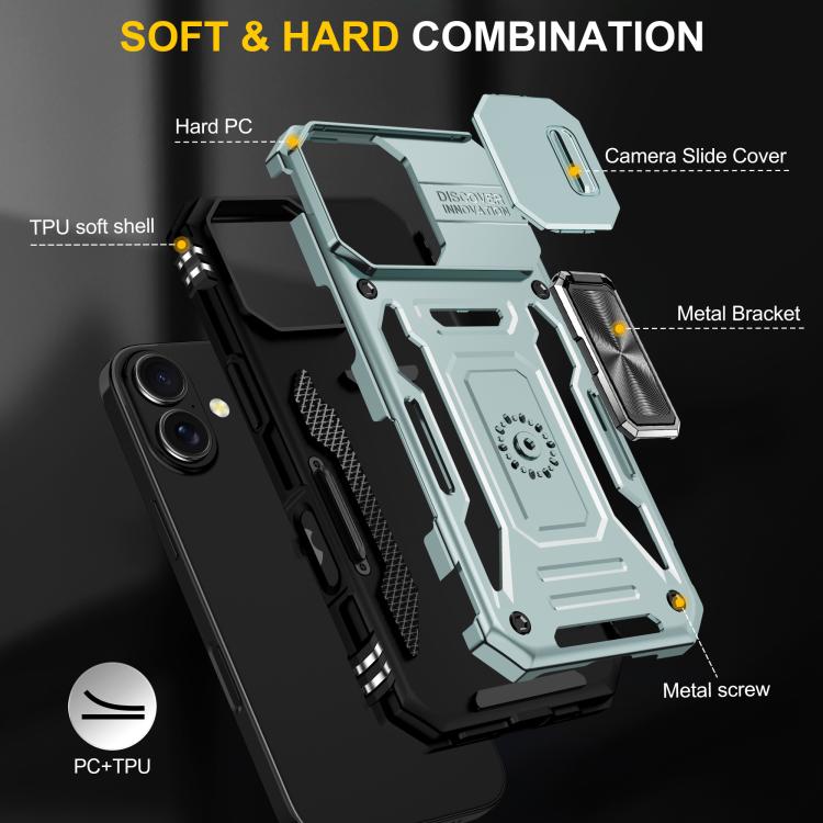 Armor PC + TPU Camera Shield Phone Case, For iPhone 17, For iPhone Air, For iPhone 16 Pro Max