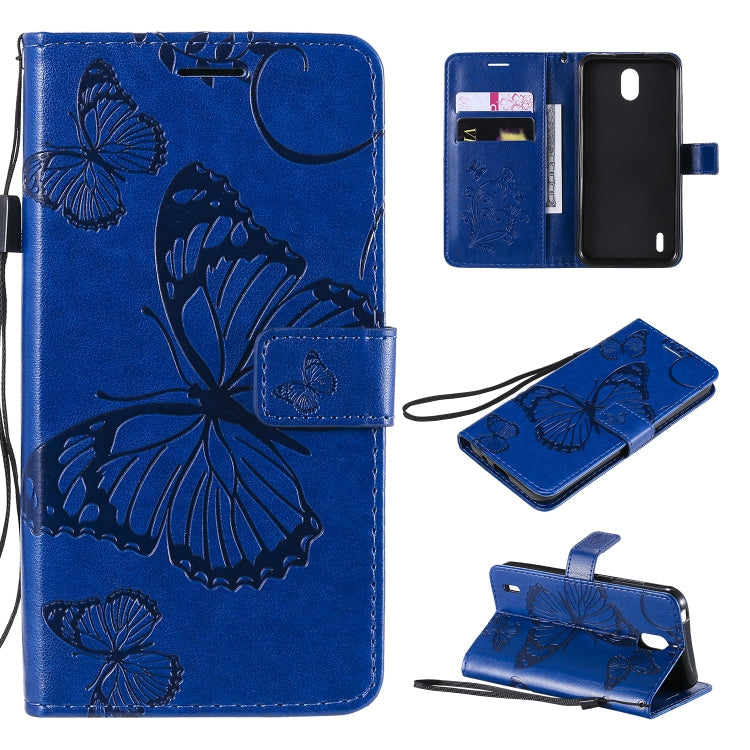 3D Butterflies Embossing Pattern Horizontal Flip Leather Case with Holder & Card Slot & Wallet, For OPPO Realme 6, For Nokia 1.3, For Nokia 2.3