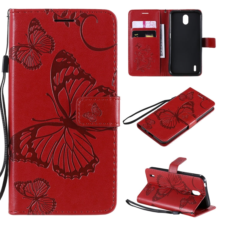3D Butterflies Embossing Pattern Horizontal Flip Leather Case with Holder & Card Slot & Wallet, For OPPO Realme 6, For Nokia 1.3, For Nokia 2.3
