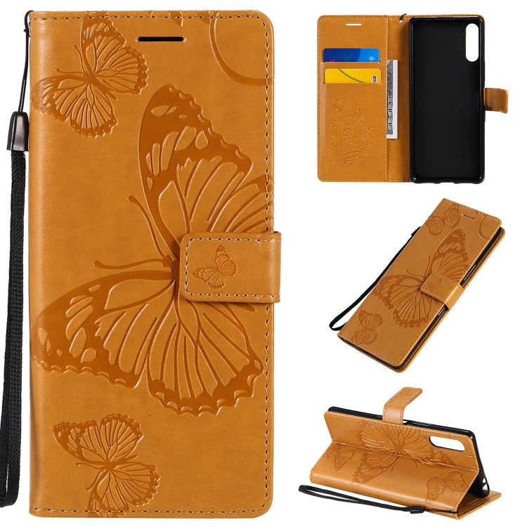 3D Butterflies Embossing Pattern Horizontal Flip Leather Case with Holder & Card Slot & Wallet, For Sony Xperia L4, For Sony Xperia 10 II, For Xiaomi Redmi K30 Pro